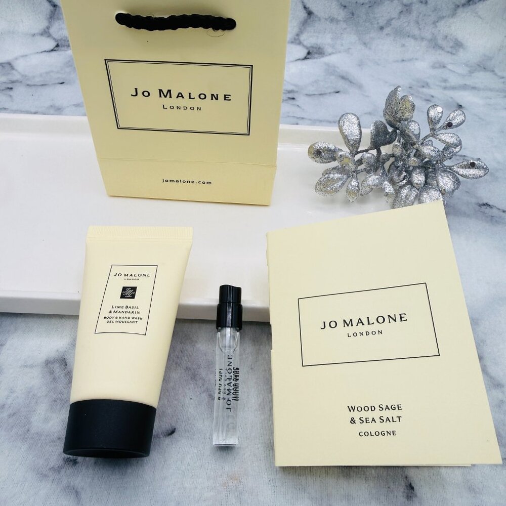 JO MALONE Set-Lime Basil&Mandarin Body Wash,Wood Sage Spray-30ml,1.5ml-2pc-NEW - Picture 11 of 15